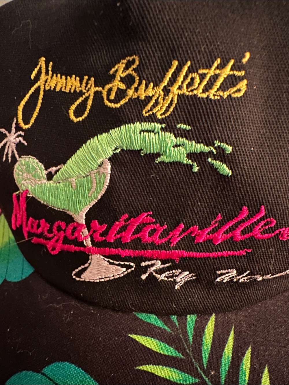 Jimmy Buffett's Margaritaville Black Tropical Baseball Hat - Picture 3 of 9